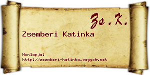 Zsemberi Katinka névjegykártya